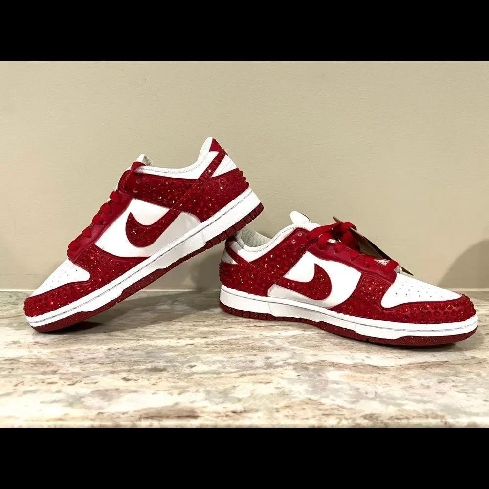 Nike Dunks with Ruby Red Gems